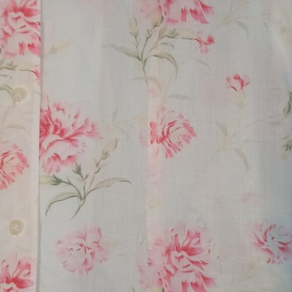 Lauren Ralph Lauren/Button Down Blouse/Womens M/Pink Floral/Classic Prep Feminin - Picture 6 of 8